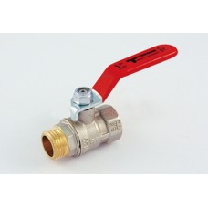 Кран шаровый MISTRAL 1 1/2" резьба наружная/внутренняя ISO228, с плоской ручкой-рычагом из стали с пластиковым покрытием красного цвета Tiemme (2360036)