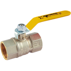 Кран для газа Tiemme TORNADO EN331 резьба В/В 1/2" ISO7/EN 10226, с плоской ручкой-рычагом с пластиковым покрытием (2390001)