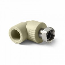 Угольник PPR 25 x 3/4" серый 90° с накидной гайкой полипропиленовый Pro Aqua (PA29214G)