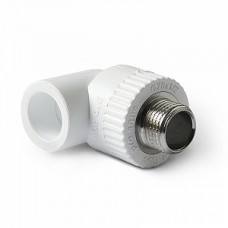 Угольник PPR 20 x 1/2" белый 90° с наружной резьбой полипропиленовый Pro Aqua (PA27008P)