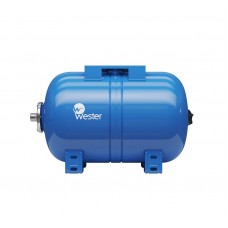 Гидроаккумулятор 24 литра WAO24 Wester 10 бар Россия, горизонтальный с площадкой для насоса, синий для водоснабжения 0-14-0950
