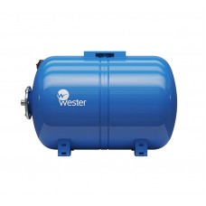Гидроаккумулятор 80 литров WAO80 Wester 10 бар Россия, горизонтальный с площадкой для насоса, синий для водоснабжения 0-14-0990