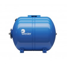 Гидроаккумулятор 100 литров WAO100 Wester 10 бар Россия, горизонтальный с площадкой для насоса, синий для водоснабжения 0-14-0995