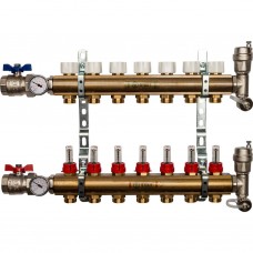 Распределительный коллектор Stout из латуни 7 вых с расходомерами SMB 0473 000007