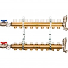 Распределительный коллектор Stout из латуни 9 вых без расходомеров SMB 0468 000009