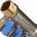 Коллектор с шаровыми кранами 1", 3 отвода 1/2" (синие ручки) STOUT SMB 6201 011203