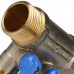 Коллектор с шаровыми кранами 1", 2 отвода 1/2" (синие ручки) STOUT SMB 6201 011202