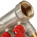 Коллектор с шаровыми кранами 3/4", 4 отвода 1/2" (красные ручки) STOUT SMB 6200 341204