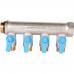 Коллектор Stout с шаровыми кранами 3/4", 4 отвода 1/2" (синие ручки) SMB 6211 341204