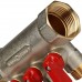Коллектор с шаровыми кранами 1", 3 отвода 1/2" (красные ручки) STOUT SMB 6200 011203