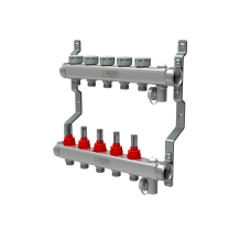Коллектор нержавеющий в сборе с расходомерами 1" ВР-3/4" НР, 10 выходов (RTE52.110)