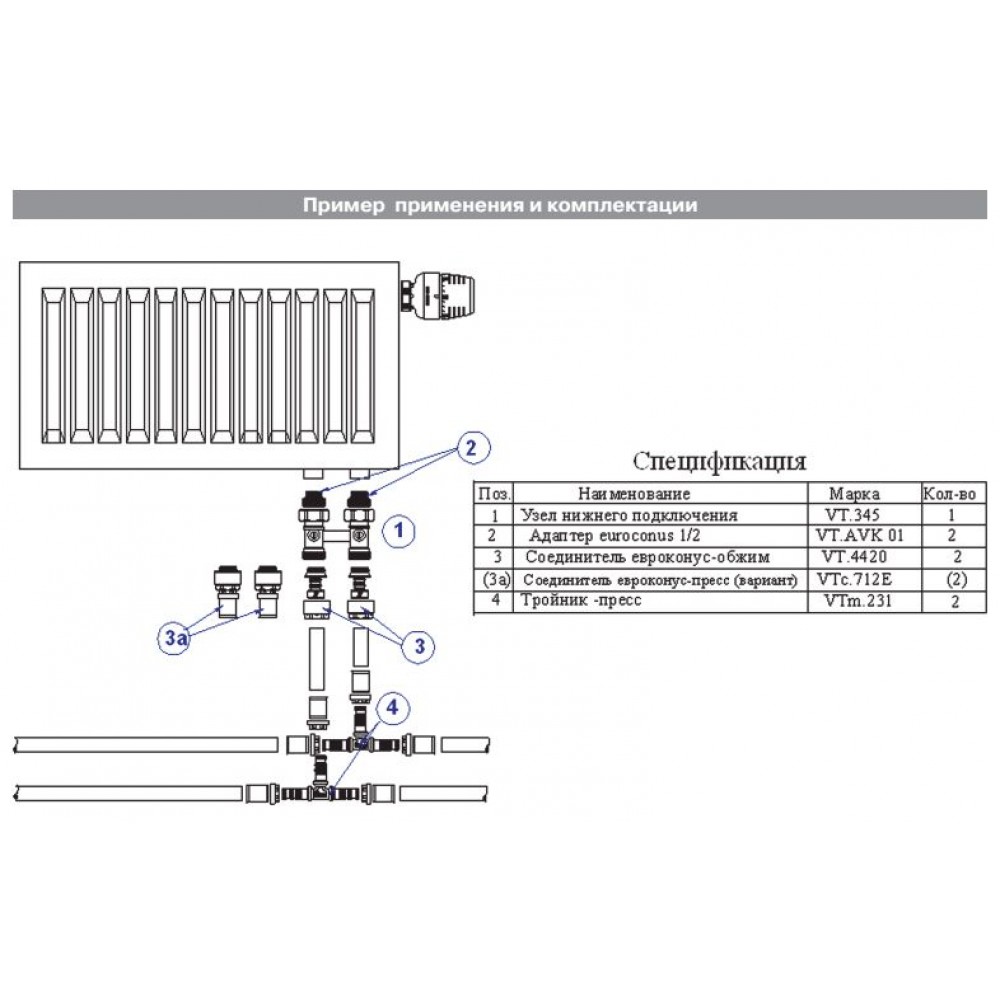 Радиаторы отопления керми с нижним подключением схема подключения