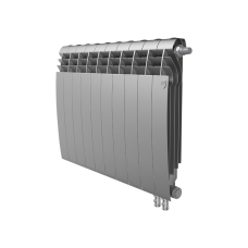 Радиатор биметаллический секционный Royal Thermo BiLiner 500 /Silver Satin серебристый VDR - 10 секций нижнее подключение правое (RTBSSVDR50010)