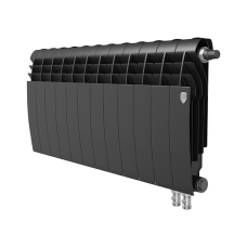 Радиатор биметаллический секционный Royal Thermo BiLiner 350 /Noir Sable черный VDR - 12 секций нижнее подключение правое (RTBNSVDR35012)