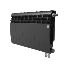 Радиатор биметаллический секционный Royal Thermo BiLiner 350 /Noir Sable черный VDR - 10 секций нижнее подключение правое (RTBNSVDR35010)