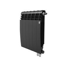 Радиатор биметаллический секционный Royal Thermo BiLiner 500 /Noir Sable черный VDR - 6 секций нижнее подключение правое (RTBNSVDR50006)