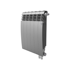 Радиатор биметаллический секционный Royal Thermo BiLiner 500 /Silver Satin серебристый VDR - 6 секций нижнее подключение правое (RTBSSVDR50006)
