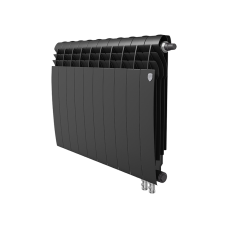 Радиатор биметаллический секционный Royal Thermo BiLiner 500 /Noir Sable черный VDR - 10 секций нижнее подключение правое (RTBNSVDR50010)