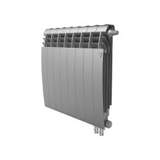 Радиатор биметаллический секционный Royal Thermo BiLiner 500 /Silver Satin серебристый VDR - 8 секций нижнее подключение правое (RTBSSVDR50008)