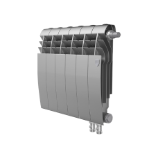 Радиатор биметаллический секционный Royal Thermo BiLiner 350 /Silver Satin серебристый VDR - 6 секций нижнее подключение правое (RTBSSVDR35006)