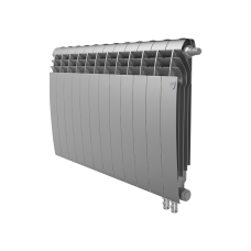 Радиатор биметаллический секционный Royal Thermo BiLiner 500 /Silver Satin серебристый VDR - 12 секций нижнее подключение правое (RTBSSVDR50012)
