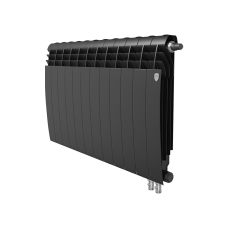 Радиатор биметаллический секционный Royal Thermo BiLiner 500 /Noir Sable черный VDR - 12 секций нижнее подключение правое (RTBNSVDR50012)