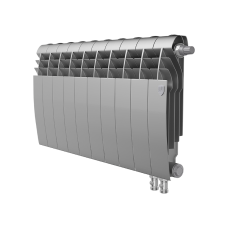 Радиатор биметаллический секционный Royal Thermo BiLiner 350 /Silver Satin серебристый VDR - 10 секций нижнее подключение правое (RTBSSVDR35010)