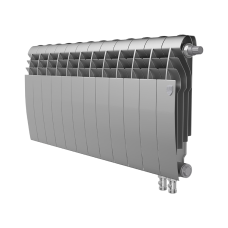Радиатор биметаллический секционный Royal Thermo BiLiner 350 /Silver Satin серебристый VDR - 12 секций нижнее подключение правое (RTBSSVDR35012)