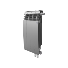 Радиатор биметаллический секционный Royal Thermo BiLiner 500 /Silver Satin серебристый VDR - 4 секций нижнее подключение правое (RTBSSVDR50004)