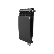 Радиатор биметаллический секционный Royal Thermo BiLiner 500 /Noir Sable черный VDR - 4 секций нижнее подключение правое (RTBNSVDR50004)