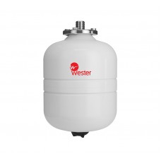 Расширительный бак 8 литров WDV8P Premium 12 бар 110C, Wester Россия, фланец из нерж. стали, для отопления, ГВС и гелиосистем, вертикальный, белый 0-14-0350