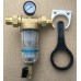 Промывной сетчатый фильтр 3/4" 1001А для холодной воды прозрачный, с манометром, ключом, кронштейном и гайками, Акватек Все для Воды 0-25-2840