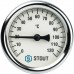 Термометр биметаллический с погружной гильзой. Корпус Dn 63 мм, гильза 75 мм 1/2", 0...120°С STOUT SIM-0001-637515