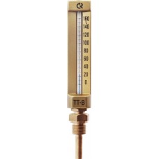 Промышленный стеклянный термометр, прямой 150х40 мм, 0..+160C, G1/2", тип ТТ-В-150/40.П11, Росма 00000002836